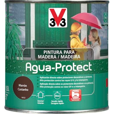 V33 PINTURA MADERA AGUA PROTECT SATINADO MARRON 0,5L V33 PINTURA MADERA AGUA PROTECT SATINADO MARRON 0,5L