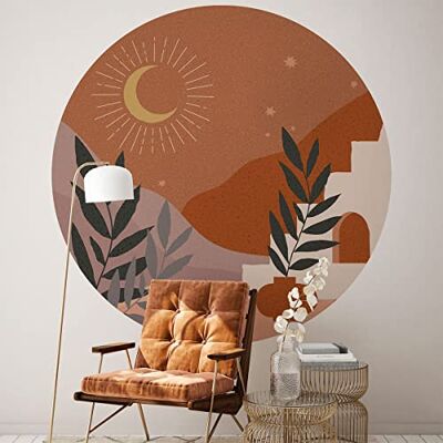 Ambiance Sticker Papel Pintado no Tejido Frescos Gigantes Prepegados Rotonda Notte Astratta Del Desierto Etiqueta Decorativa H60 x L60 cm Ambiance Sticker Papel Pintado no Tejido Frescos Gigantes Prepegados Rotonda Notte Astratta Del Desierto Etiqueta Decorativa H60 x L60 cm