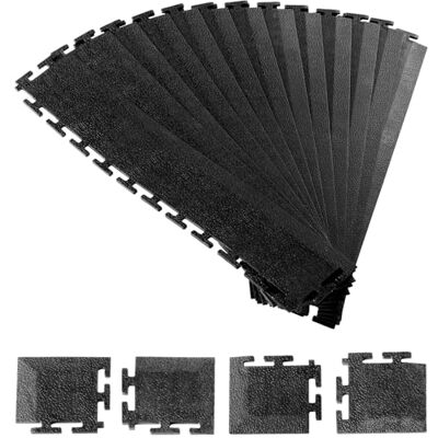 VEVOR Kit de Bordes para Baldosas de Garaje, 12 Piezas, 4 Esquinas, Modulares y Entrelazables, PVC, Antideslizantes, Solo Compatibles con Baldosas Entrelazables de 4 Lados , Color Negro VEVOR Kit de Bordes para Baldosas de Garaje, 12 Piezas, 4 Esquinas, Modulares y Entrelazables, PVC, Antideslizantes, Solo Compatibles con Baldosas Entrelazables de 4 Lados , Color Negro
