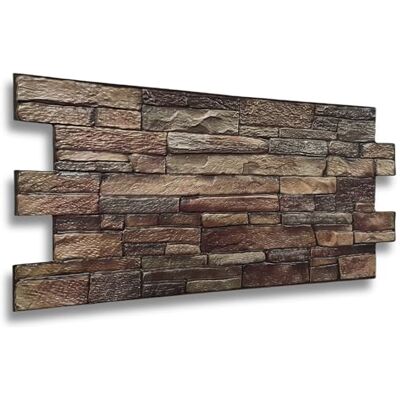 Eurodeco Paneles de PVC 3D de 0,4 m², paneles de pared con aspecto de piedra, revestimiento de pared, paneles de techo, revestimiento de PVC, azulejos de tatuaje de pared de imitación Eurodeco Paneles de PVC 3D de 0,4 m², paneles de pared con aspecto de piedra, revestimiento de pared, paneles de techo, revestimiento de PVC, azulejos de tatuaje de pared de imitación