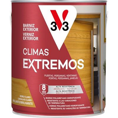 V33 Barniz Exterior Climas Extremos Brillante Roble Claro 2,5L V33 Barniz Exterior Climas Extremos Brillante Roble Claro 2,5L