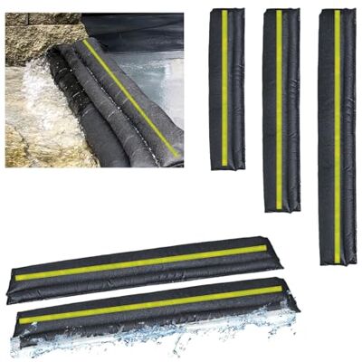 Estresen 2 piezas Sacos Absorbentes de Agua, Barrera contra Inundaciones con Tira Reflectante Barrera Anti Inundación Protección contra inundaciones para puerta de Garaje Sótano contra Lluvia 180x20cm Estresen 2 piezas Sacos Absorbentes de Agua, Barrera contra Inundaciones con Tira Reflectante Barrera Anti Inundación Protección contra inundaciones para puerta de Garaje Sótano contra Lluvia 180x20cm