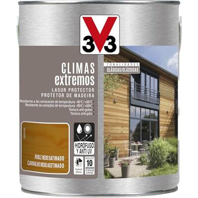 V33 Protector decorativo de la madera climas extremos roble medio 2,5l V33 Protector decorativo de la madera climas extremos roble medio 2,5l