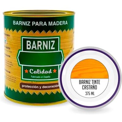 AC Bote de Barniz Brillo para Madera Fabricado en España Ideal para todo tipo de Maderas, vigas, cerchas, marcos, etc. Capidad de 375 ML Castaño AC Bote de Barniz Brillo para Madera Fabricado en España Ideal para todo tipo de Maderas, vigas, cerchas, marcos, etc. Capidad de 375 ML Castaño