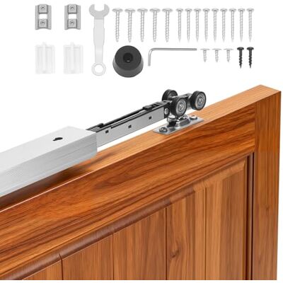 VEVOR Kit de Herrajes para Puerta Corrediza 144,1 cm, Herraje para Una Sola Puerta de 25-45 mm de Grosor y 762 mm de Ancho, Pista de Aleación de Aluminio, Deslizamiento Suave y Silencioso, Plata VEVOR Kit de Herrajes para Puerta Corrediza 144,1 cm, Herraje para Una Sola Puerta de 25-45 mm de Grosor y 762 mm de Ancho, Pista de Aleación de Aluminio, Deslizamiento Suave y Silencioso, Plata