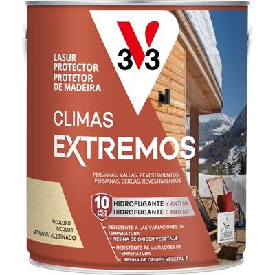 V33 Lasur Protector de la Madera Climas Extremos Satinado incoloro 2,5L V33 Lasur Protector de la Madera Climas Extremos Satinado incoloro 2,5L