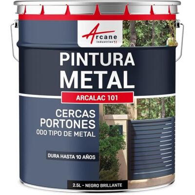 ARCANE INDUSTRIES Pintura Metal Hierro Antioxidante Exterior Interior 2,5 L Negro Brillante ARCANE INDUSTRIES Pintura Metal Hierro Antioxidante Exterior Interior 2,5 L Negro Brillante