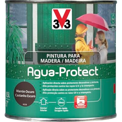 V33 PINTURA MADERA AGUA PROTECT SATINADO MARRON OSCURO 0,5L V33 PINTURA MADERA AGUA PROTECT SATINADO MARRON OSCURO 0,5L