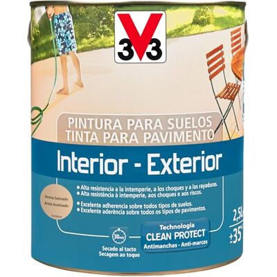 V33 Pintura Suelos Interior Exterior Arena Satinado 2,5L V33 Pintura Suelos Interior Exterior Arena Satinado 2,5L