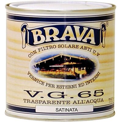 Brava VG 65 barniz para madera al agua satinado, incoloro, 750 ml Brava VG 65 barniz para madera al agua satinado, incoloro, 750 ml