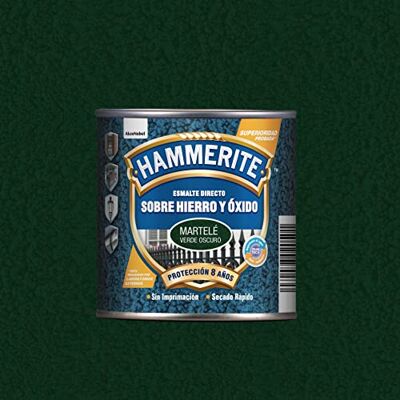 Hammerite Esmalte directo sobre hierro y óxido, Martelé, Color Verde Oscuro, 250 ml (Paquete de 1) Hammerite Esmalte directo sobre hierro y óxido, Martelé, Color Verde Oscuro, 250 ml (Paquete de 1)