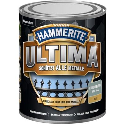 Hammerite Ultima Mate Barniz protector metálico gris tráfico RAL7042 750 ml Hammerite Ultima Mate Barniz protector metálico gris tráfico RAL7042 750 ml