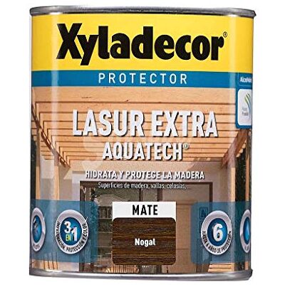 Xyladecor Lasur Extra Mate Aquatech, Para madera Nogal, 750 ml Xyladecor Lasur Extra Mate Aquatech, Para madera Nogal, 750 ml