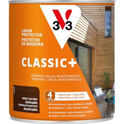 V33 PROTECTOR DECORATIVO DE LA MADERA CLASSIC+ SATINADO ROBLE OSCURO 750ML V33 PROTECTOR DECORATIVO DE LA MADERA CLASSIC+ SATINADO ROBLE OSCURO 750ML