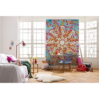 Komar 1 – 4 – 969 184 x 254 cm, mural "Flores de la felicidad, (4 unidades), color rosa Komar 1 – 4 – 969 184 x 254 cm, mural "Flores de la felicidad, (4 unidades), color rosa