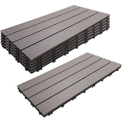 Relaxdays Losetas WPC Gris 6 uds. 60x30 cm Sistema Clic terraza balcón Efecto Madera Relaxdays Losetas WPC Gris 6 uds. 60x30 cm Sistema Clic terraza balcón Efecto Madera