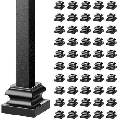 VEVOR Zapata de Barandilla Cuadrada 50 Piezas Base Plana de Soporte de Balaustre de Aleación de Aluminio con Orificios para Tornillos para Barandillas de Escaleras Juntas Torcidas de Metal de 12,7 mm VEVOR Zapata de Barandilla Cuadrada 50 Piezas Base Plana de Soporte de Balaustre de Aleación de Aluminio con Orificios para Tornillos para Barandillas de Escaleras Juntas Torcidas de Metal de 12,7 mm