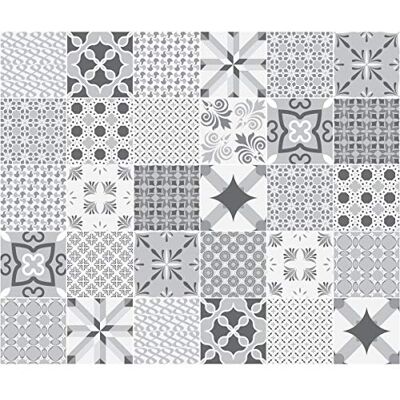 AMBIANCE-LIVE Azulejos para pared - Imitación cemento, 20x20cm, 30 piezas AMBIANCE-LIVE Azulejos para pared - Imitación cemento, 20x20cm, 30 piezas