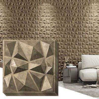 Art3d Paneles 3D Diamante Oro Antiguo Art3d Paneles 3D Diamante Oro Antiguo