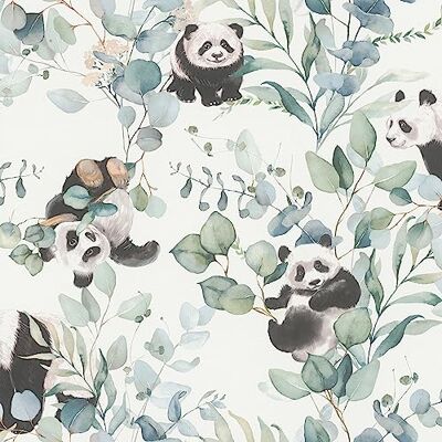 Rasch Papel pintado – Papel pintado no tejido claro con eucalipto y pandas en aspecto acuarela; papel pintado para habitación infantil – 10,05 m x 0,53 m (largo x ancho) Rasch Papel pintado – Papel pintado no tejido claro con eucalipto y pandas en aspecto acuarela; papel pintado para habitación infantil – 10,05 m x 0,53 m (largo x ancho)