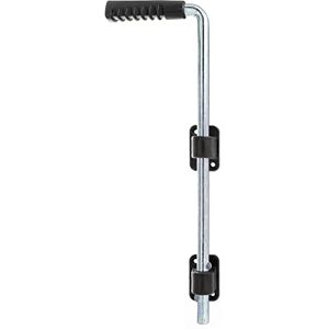 Alberts Cerrojo bayoneta, Galvanizado, pasivado con capa gruesa con escuadra de guía y maneta, negro, Ø del perno 16 mm, 400 mm, Distancia del perno al pórtico 40 mm Alberts Cerrojo bayoneta, Galvanizado, pasivado con capa gruesa con escuadra de guía y maneta, negro, Ø del perno 16 mm, 400 mm, Distancia del perno al pórtico 40 mm