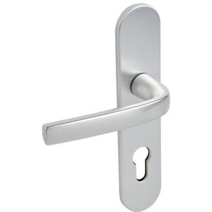 Juego de manijas Logio de doble palanca - Placa grande - Plata - Herrajes para puertas Juego de manijas Logio de doble palanca - Placa grande - Plata - Herrajes para puertas
