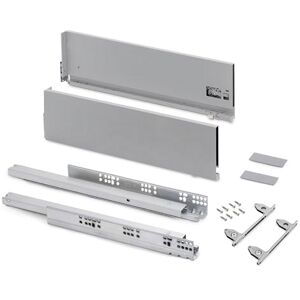 EMUCA Kit cajón para cocina o baño con regulación 3D, altura 178mm, profundidad 350mm, 40 Kg, cierre suave, tableros no incluidos, Acero, Gris EMUCA Kit cajón para cocina o baño con regulación 3D, altura 178mm, profundidad 350mm, 40 Kg, cierre suave, tableros no incluidos, Acero, Gris