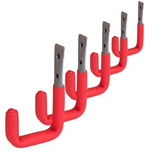 Alberts GAH- Gancho con revestimiento de goma rojo, 12 mm de diámetro, 12 x 8,3 cm, color gris, 5 unidades Alberts GAH- Gancho con revestimiento de goma rojo, 12 mm de diámetro, 12 x 8,3 cm, color gris, 5 unidades