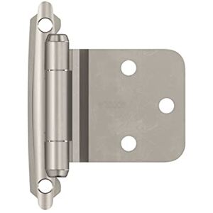 Amerock Bisagra de gabinete de montaje frontal biselado inverso, montaje frontal de superposición variable, níquel satinado, bisagra de puerta de armario de cocina, 1 par/2 unidades, Amerock Bisagra de gabinete de montaje frontal biselado inverso, montaje frontal de superposición variable, níquel satinado, bisagra de puerta de armario de cocina, 1 par/2 unidades,