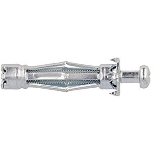 Molly tacos metálicos de expansión con tornillo M6 diámetro 4 x 46 mm, Gris, Set de 25 piezas Molly tacos metálicos de expansión con tornillo M6 diámetro 4 x 46 mm, Gris, Set de 25 piezas