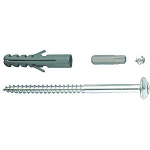 Alberts Juego de tornillos, Accesorios para rejas de ventanas para la fijación, Juego de tornillos galvanizados, 4 piezas de tornillos y tacos, 105 x 7 mm Alberts Juego de tornillos, Accesorios para rejas de ventanas para la fijación, Juego de tornillos galvanizados, 4 piezas de tornillos y tacos, 105 x 7 mm