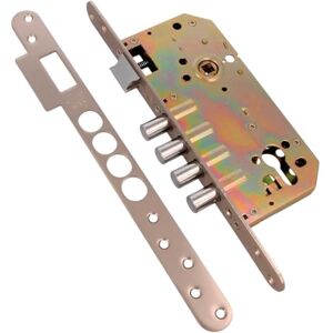 Amig Cerradura de puerta Cerradura de Embutir Con Bulones para Puertas Acero 50/85 mm Cromado mate Sin Cilindro y Escudo de Seguridad Picaporte Reversible Amig Cerradura de puerta Cerradura de Embutir Con Bulones para Puertas Acero 50/85 mm Cromado mate Sin Cilindro y Escudo de Seguridad Picaporte Reversible