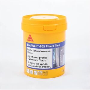 SIKA Masilla acrílica reforzada con fibras Wall-303 Fibers Plus Blanco Lista para su uso para reparación y puenteo de pequeñas fisuras en paramentos interiores y exteriores 1 kg SIKA Masilla acrílica reforzada con fibras Wall-303 Fibers Plus Blanco Lista para su uso para reparación y puenteo de pequeñas fisuras en paramentos interiores y exteriores 1 kg