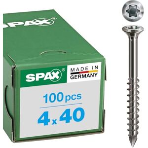 SPAX Tornillo de la fachada, 4,0 x 40 mm, 100 piezas, levantó pequeña, t-estrellas plus, corte, parcialme SPAX Tornillo de la fachada, 4,0 x 40 mm, 100 piezas, levantó pequeña, t-estrellas plus, corte, parcialme
