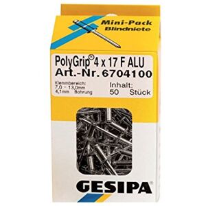 Gesipa Remaches ciegos (diámetro x longitud) 4 mm x 17 mm acero inoxidable acero inoxidable 50 unidades Gesipa Remaches ciegos (diámetro x longitud) 4 mm x 17 mm acero inoxidable acero inoxidable 50 unidades