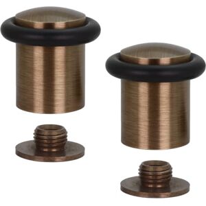 EVI Herrajes Pack de 2 Topes de Puerta Ø24 x 35mm Base Roscada Goma Negra de Silicona Natural Latón Incluye Taco + Tornillo I-138CU EVI Herrajes Pack de 2 Topes de Puerta Ø24 x 35mm Base Roscada Goma Negra de Silicona Natural Latón Incluye Taco + Tornillo I-138CU
