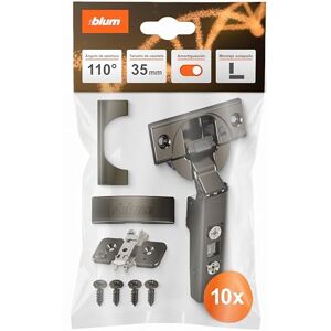Blum 10x bisagra para muebles CLIP top OTION 110° I bisagra de cazoleta Soft-close 35 mm I base en cruz CLIP montable por separado, distancia 0 mm ajuste 3D del frente Onyx montaje angular Blum 10x bisagra para muebles CLIP top OTION 110° I bisagra de cazoleta Soft-close 35 mm I base en cruz CLIP montable por separado, distancia 0 mm ajuste 3D del frente Onyx montaje angular