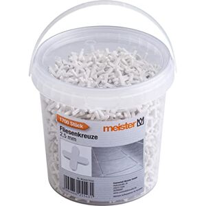 Meister Espaciadores de azulejos de 2,5 mm, práctico juego de 1700 piezas, hecho de polipropileno resistente, color blanco, accesorios para azulejos, ayuda para colocación de azulejos, cruces para Meister Espaciadores de azulejos de 2,5 mm, práctico juego de 1700 piezas, hecho de polipropileno resistente, color blanco, accesorios para azulejos, ayuda para colocación de azulejos, cruces para