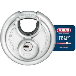 ABUS Candado Diskus® 25/70 resistente a la intemperie incl. 5 llaves con sistema de llave reversible de precisión nivel de seguridad 8 plateado ABUS Candado Diskus® 25/70 resistente a la intemperie incl. 5 llaves con sistema de llave reversible de precisión nivel de seguridad 8 plateado