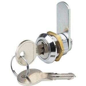 Metafranc Cerradura de palanca cilíndrica, medida de perforación 19 mm, distancia de cierre simultáneo 180°, metal cromado, 2 llaves Metafranc Cerradura de palanca cilíndrica, medida de perforación 19 mm, distancia de cierre simultáneo 180°, metal cromado, 2 llaves