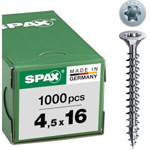 SPAX Tornillo universal, 4,5 x 16 mm, 1000 piezas, cabeza avellanada, t-star plus 4cut, rosca completa, a SPAX Tornillo universal, 4,5 x 16 mm, 1000 piezas, cabeza avellanada, t-star plus 4cut, rosca completa, a