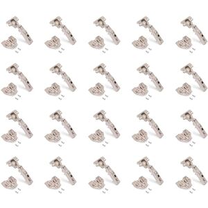 EMUCA Pack de 20 bisagras rectas x91. Ø35mm. Apertura 105°, cierre suave para puerta solapada y suplementos Euro con regulación excéntrica EMUCA Pack de 20 bisagras rectas x91. Ø35mm. Apertura 105°, cierre suave para puerta solapada y suplementos Euro con regulación excéntrica