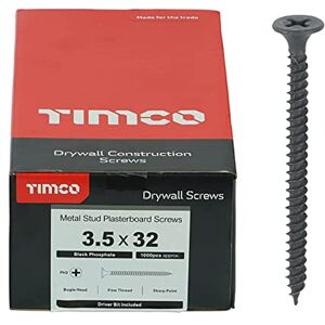 TIMco 00032DRY Tornillo para panel de yeso negro - Tornillo para drywall TIMco 00032DRY Tornillo para panel de yeso negro - Tornillo para drywall