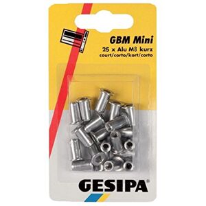 Gesipa Polygrip Tuercas de remache ciego de aluminio, plateadas, M8 x 11 x 20 mm, juego de 50 piezas Gesipa Polygrip Tuercas de remache ciego de aluminio, plateadas, M8 x 11 x 20 mm, juego de 50 piezas
