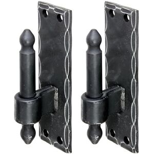 Alberts Abrazadera sobre placa, forma de hierro forjado con gancho DI o DII, revestido de plástico negro, encaje posterior Ø16 mm, placa 150 x 45 mm, Juego de 2 Alberts Abrazadera sobre placa, forma de hierro forjado con gancho DI o DII, revestido de plástico negro, encaje posterior Ø16 mm, placa 150 x 45 mm, Juego de 2