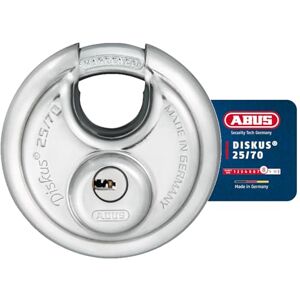 ABUS Candado Diskus® 25/70 resistente a la intemperie incl. 5 llaves con sistema de llave reversible de precisión nivel de seguridad 8 plateado ABUS Candado Diskus® 25/70 resistente a la intemperie incl. 5 llaves con sistema de llave reversible de precisión nivel de seguridad 8 plateado