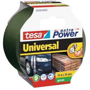 tesa Extra Power Universal , Cinta Adhesiva Americana Reforzada para Reparar, Fijar, Agrupar, Reforzar o Sellar , Verde , 10 m x 50 mm