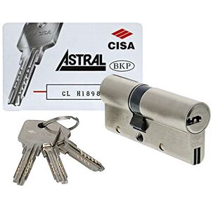 Cisa Astral Cilindro de cerradura de perfil europeo Latón, plateado, 2012 Cisa Astral Cilindro de cerradura de perfil europeo Latón, plateado, 2012