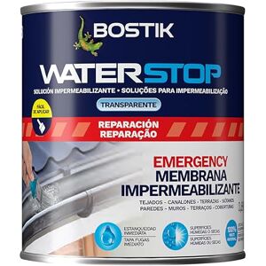 Bostik Waterstop Impermeabilizante de Reparación Transparente Estanqueidad Inmediata, Superficies Húmedas o Secas, sin Imprimación, Multimaterial, Fácil de Aplicar, Interior y Exterior, Bote 0,8 kg Bostik Waterstop Impermeabilizante de Reparación Transparente Estanqueidad Inmediata, Superficies Húmedas o Secas, sin Imprimación, Multimaterial, Fácil de Aplicar, Interior y Exterior, Bote 0,8 kg
