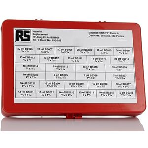 Rs Pro - Juego de juntas tóricas - 382 Piezas - Nitrilo duradero Rs Pro - Juego de juntas tóricas - 382 Piezas - Nitrilo duradero